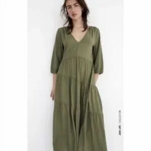 Zara Olive Maxi Dress